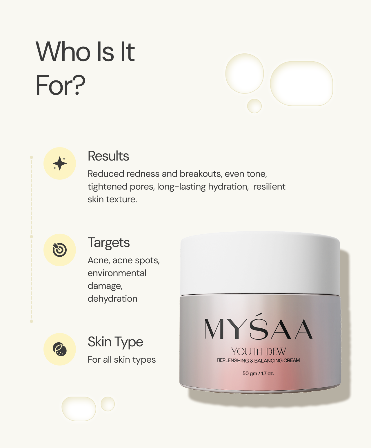 Youth Dew |  Replenishing & Balancing Cream